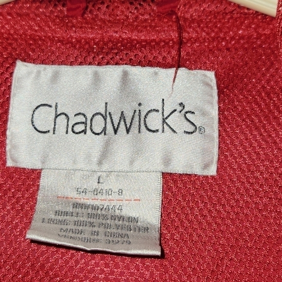 Chadwicks of Boston~Vintage Hooded Windbreaker Rain Jacket ~ Women's Size Large - Picture 2 of 3